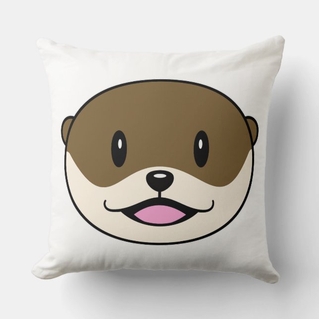 Cute Smiling Otter Cushion (Front)