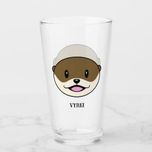 Cute Smiling Otter Glass