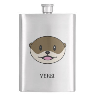 Cute Smiling Otter Hip Flask