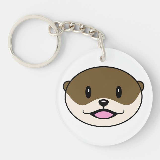 Cute Smiling Otter Key Ring (Front)