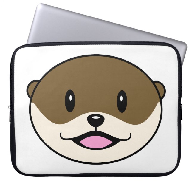 Cute Smiling Otter Laptop Sleeve (Front)