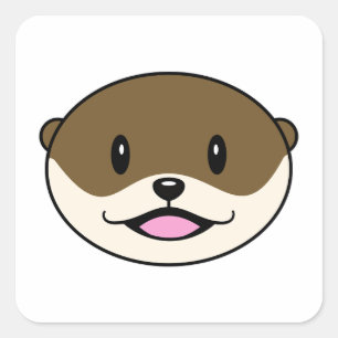 Cute Smiling Otter Square Sticker