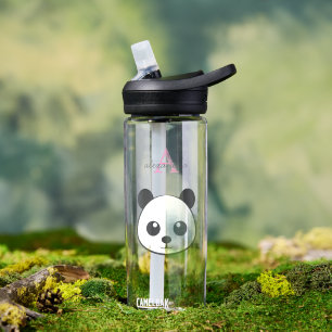 Cute Smiling Panda Personalised Water Bottle