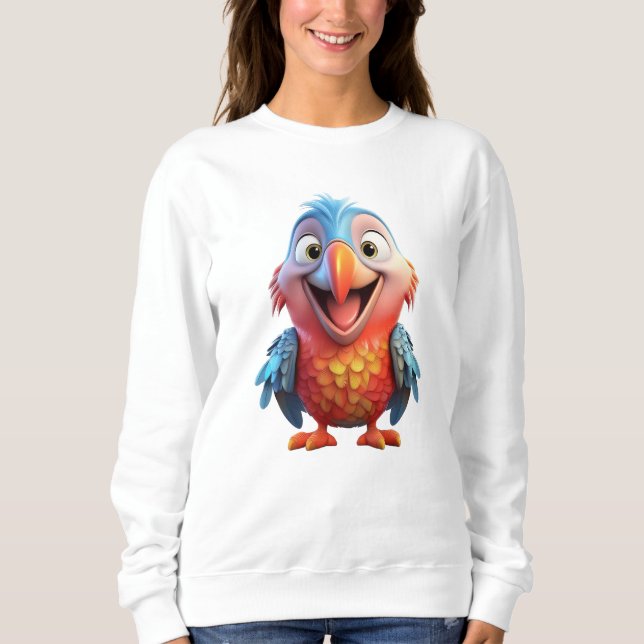 Cute smiling parrot sweatshirt (Front)