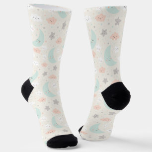Cute Smiling Pastel Sky Pattern Socks