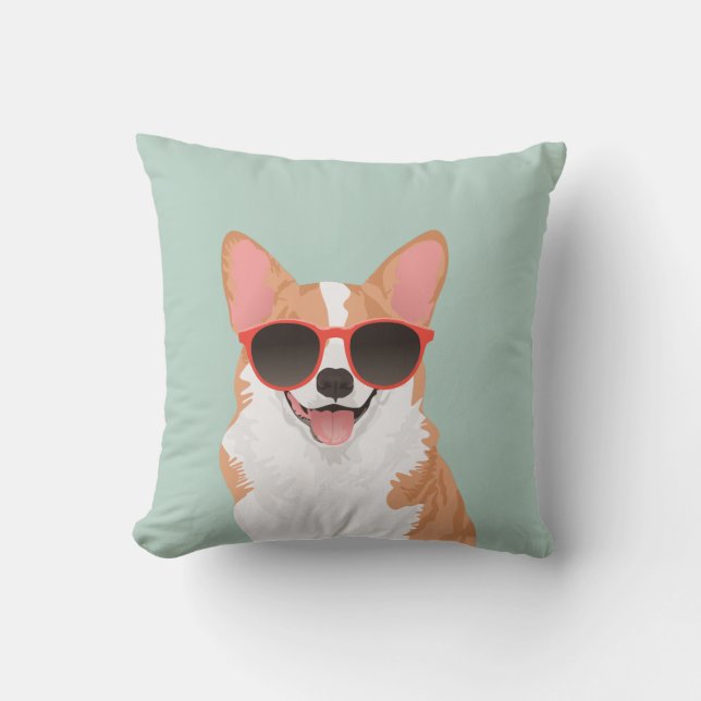 Cute Smiling Pembroke Welsh Corgi for Dog Lovers Cushion (Front)