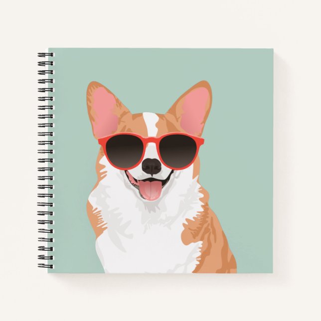 Cute Smiling Pembroke Welsh Corgi for Dog Lovers Notebook (Front)
