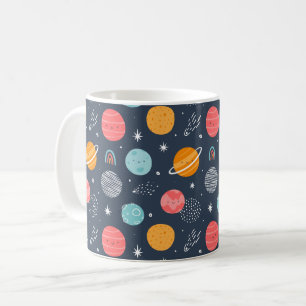 Cute Smiling Planet Pattern Coffee Mug