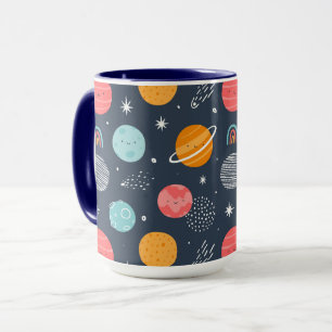 Cute Smiling Planet Pattern Mug