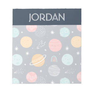 Cute Smiling Planet Pattern Notepad