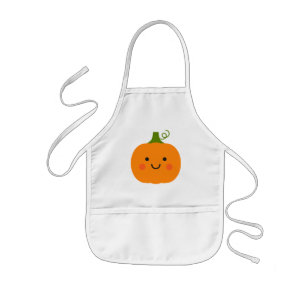 Cute smiling pumpkin illustration kids apron
