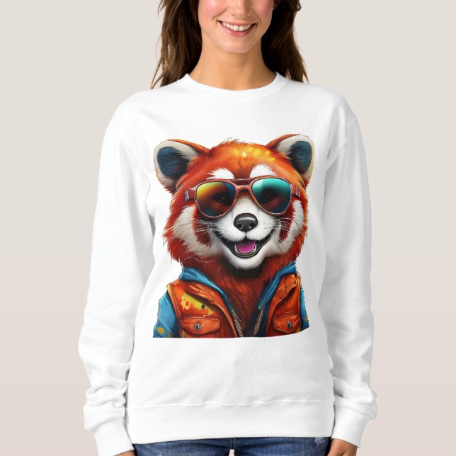 Cute smiling red panda sweatshirt (Front)