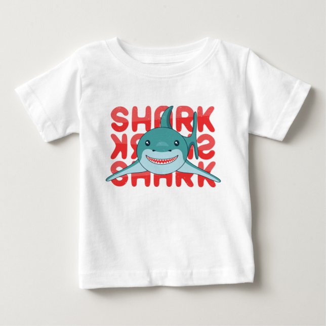 Cute Smiling Shark Baby T-Shirt (Front)