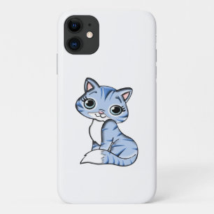 CUTE SMILING SKY BLUE KITTEN WITH BLUE EYES. Case-Mate iPhone CASE