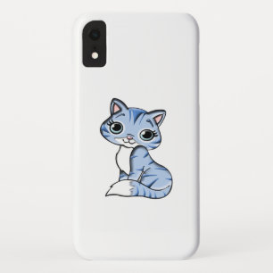 CUTE SMILING SKY BLUE KITTEN WITH BLUE EYES. Case-Mate iPhone CASE