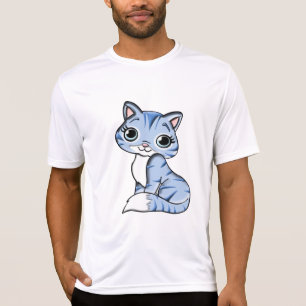 CUTE SMILING SKY BLUE KITTEN WITH BLUE EYES. T-Shirt