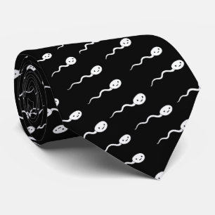 Cute Smiling Sperm Pattern Tie