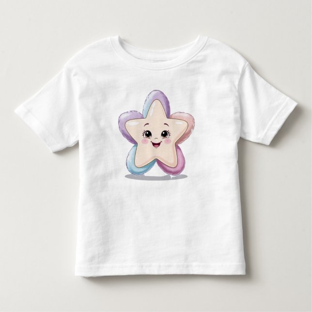 Cute Smiling Star White t-shirt (Front)