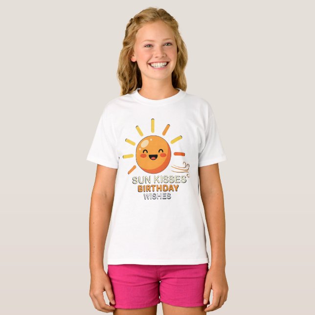 Cute Smiling Sun Birthday Wishes Toddler T-Shirt (Front Full)