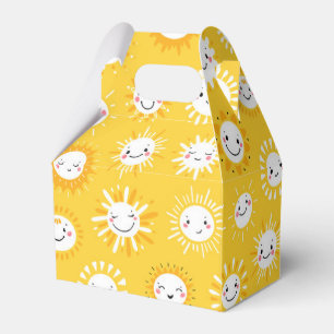 Cute smiling sun cartoon art favour box