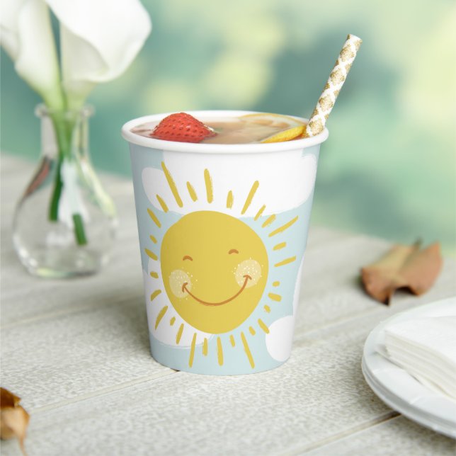 Cute Smiling Sun Paper Cups (Insitu)