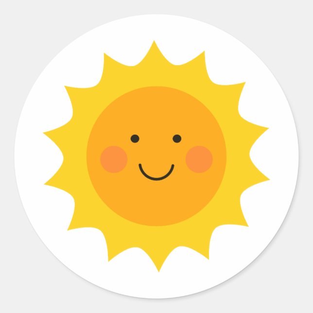 Cute smiling sun Sticker (Front)
