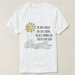 Cute Smiling Sun Summer Wave Art T-Shirt