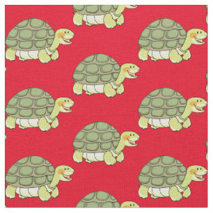 cute smiling tortoise fabric