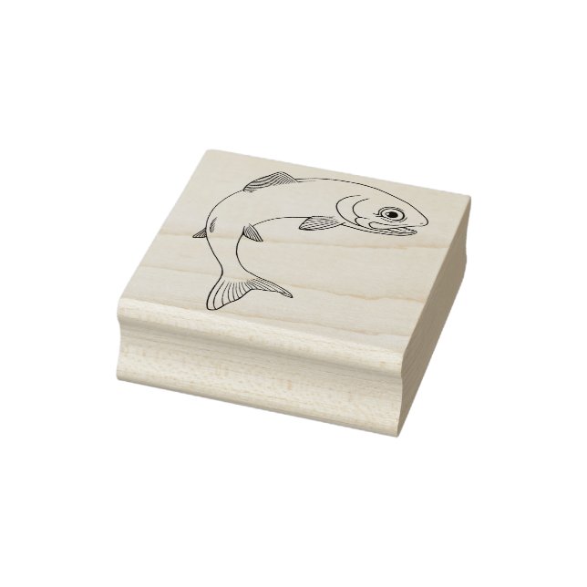 Cute Smiling Trout Fish Rubber Stamp (Stamp)