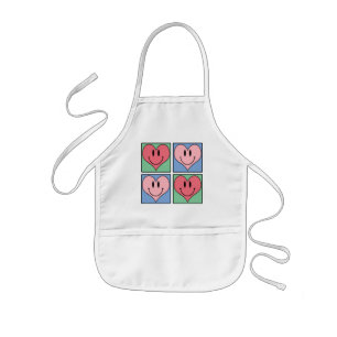 Cute Smiling Valentine's Hearts, I Love You Kids Apron