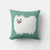 Cute Smiling White Pomeranian Happy Fluffy Dog