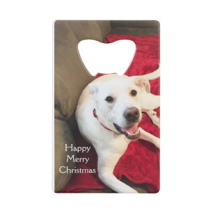 Cute Smiling White Puppy Dog Christmas Red
