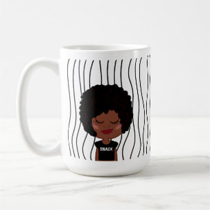Cute Smirking Woman Striped Mug. Choose Your Look! Coffee Mug