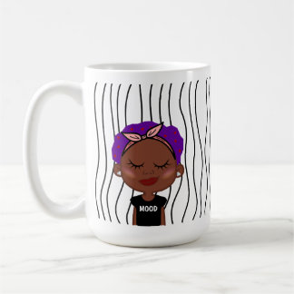 Cute Smirking Woman Striped Mug. Choose Your Look! Coffee Mug