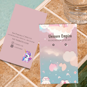 Cute Smooth unicorn colour girly earing holder  Business Card