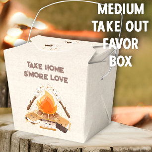 Cute S'more Campfire Camping Medium Take Out  Favour Box