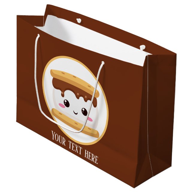 cute s'more food party large gift bag (Front Angled)