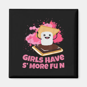 Cute Smores Camping Girls Have Smore Fun Camper  Magnet