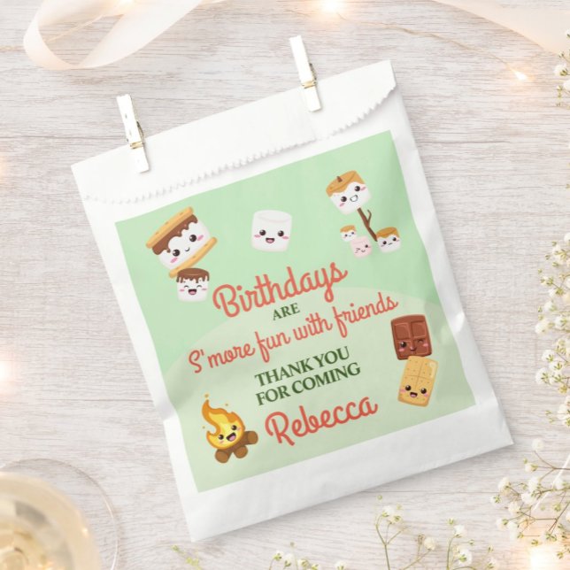 Cute S'mores Campout Birthday Party  Favour Bags (Creator Uploaded)