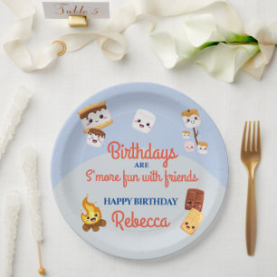 Cute S'mores Campout Birthday Party  Paper Plate