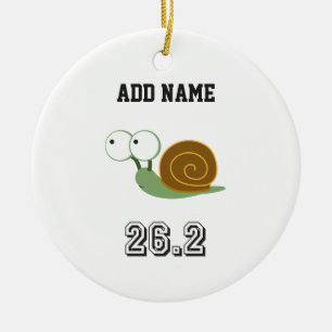 Cute Snail 26.2 (marathon) Ceramic Tree Decoration