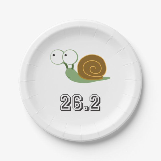 Cute Snail 26.2 (marathon) Paper Plate (Front)