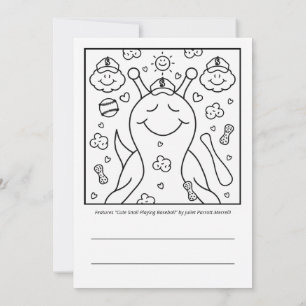 Cute Snail Baseball Blessings Colouring   Greeting Card