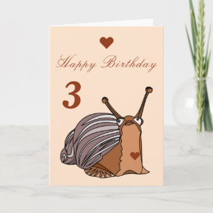 Cute Snail Birthday Card - Customisable