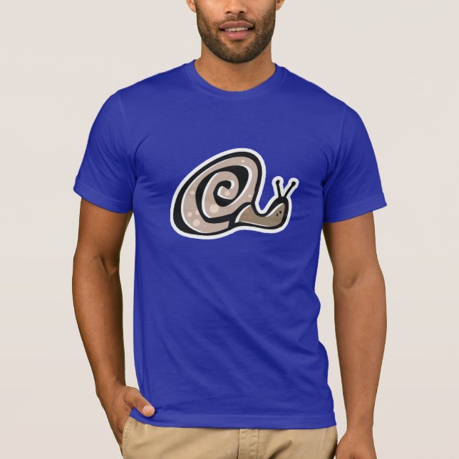 Cute Snail; Blue T-Shirt (Front)