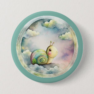 Cute snail, cartoon character, pet 7.5 cm round badge