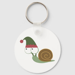 Cute Snail Christmas Elf Key Ring