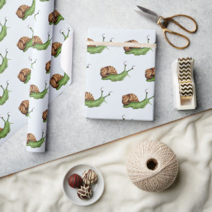 Cute Snail Illustration Pattern  Wrapping Paper