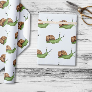 Cute Snail Illustration Pattern  Wrapping Paper