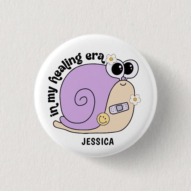 Cute Snail | In My Healing Era 3 Cm Round Badge (Front)